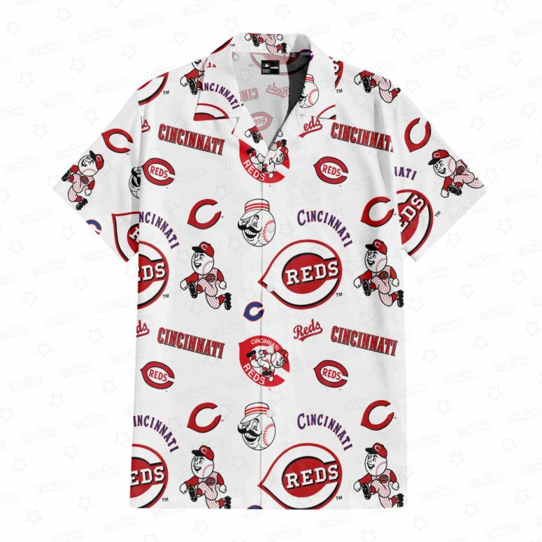 Cincinnati Reds Heritage Emblem Hawaiian Shirt