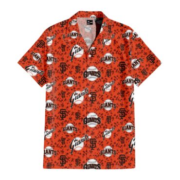 San Francisco Giants Orange Camouflage Hawaiian Shirt