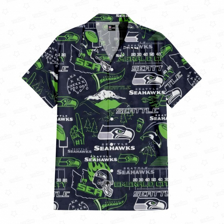 Seattle Seahawks Legacy Patch Hawaiian Shirt