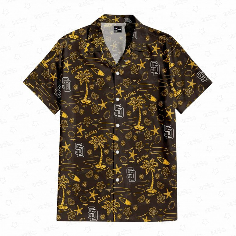 San Diego Padres Circle Aloha Paradise Hawaiian Shirt