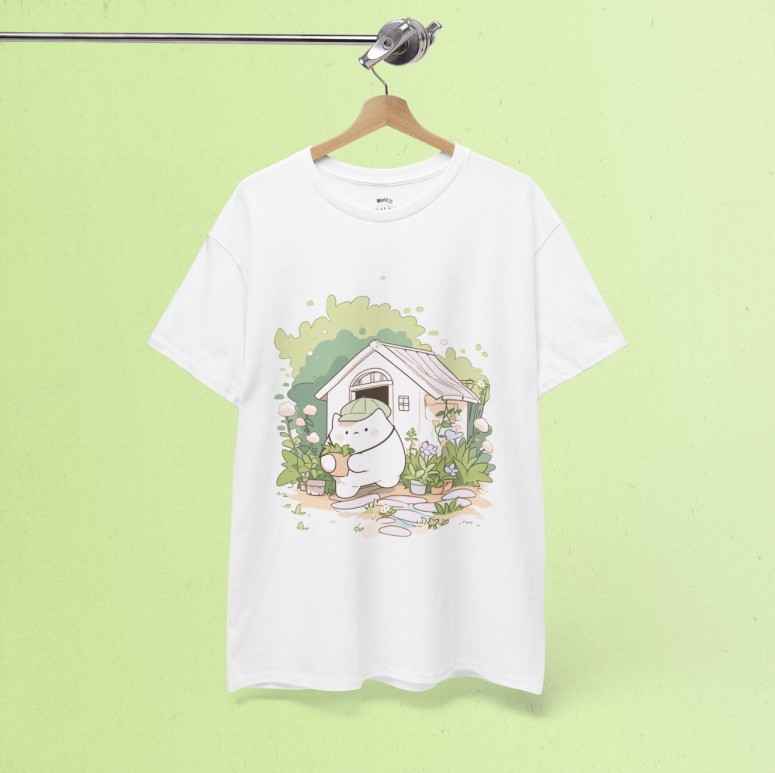 Kawaii Gardener Cat T-Shirt