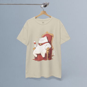 Royal Cat Drinking Red Wine T-Shirt