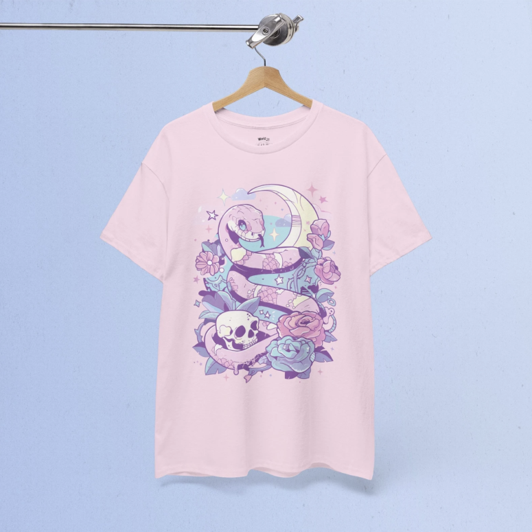 Pastel Goth Snake with Skull T-Shirt