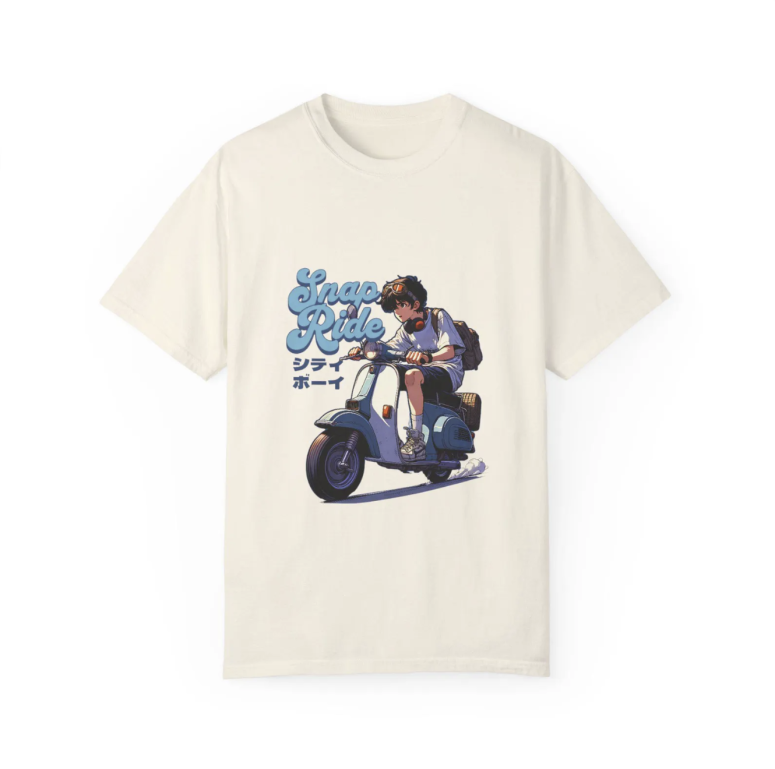 Motorcycle Minimalist Design Unisex Garment-Dyed T-Shirt